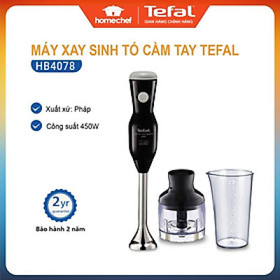 Máy xay sinh tố cầm tay Tefal HB4078 - 450W, chất liệu an toàn sản xuất tại Pháp, bảo hành 2 năm | Hàng chính hãng