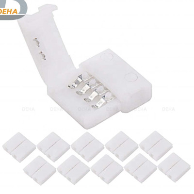 Đầu nối thẳng 4 chân cho led dây dán 5050 RGB đổi màu connector 4P pin 10 mm  trang trí dán tường thạch cao, cây máy tính, màn hình, ti vi, TV, Gaming, Tiktok dán tường, chống nước bền đẹp- Chính hãng DEHA