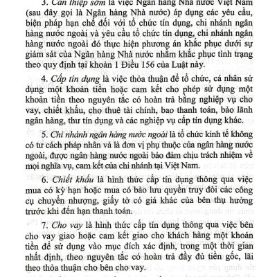 Luật Các Tổ Chức Tín Dụng (Hiện Hành) (Được Quốc Hội Thông Qua Ngày 18/01/2024, Có Hiệu Lực Kể Từ Ngày 01/7/2024)