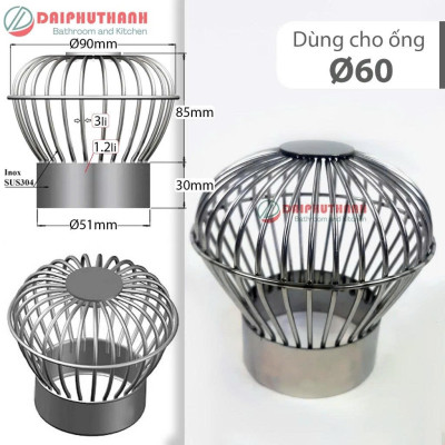 Cầu Chắn Rác Ban Công Quả Cầu Lọc Rác Sân Thượng Inox SUS304 - Nhiều kích cỡ, dùng cho ống phi 60, 90, 110,..
