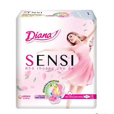 Combo 6 Gói Diana Sensi Khô Thoáng Cho Da 8 Miếng - Diana Sensi Siêu Mỏng Cánh 8 Miếng 23cm- Date luôn mới