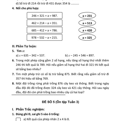 Sách - 100 Đề Kiểm Tra Toán 3