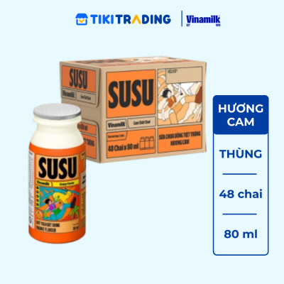 Sữa chua uống hương cam Vinamilk Susu - Thùng 48 chai 80ml