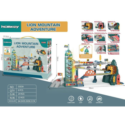 Đường hầm khủng long, bộ đường đua hầm sư tử kèm gara