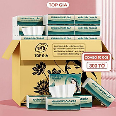 Khăn giấy rút Sắc Việt gói lớn thùng 20 gói 300 tờ 4 lớp siêu dai và an toàn cho da