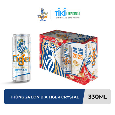 Thùng 24 lon bia Tiger Crystal (330ml/lon)
