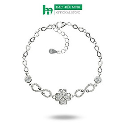 Vòng Tay , Lắc Tay Nữ Bạc 925 Cỏ 4 Lá Đính Đá May Mắn BẠC HIỂU MINH LTU434