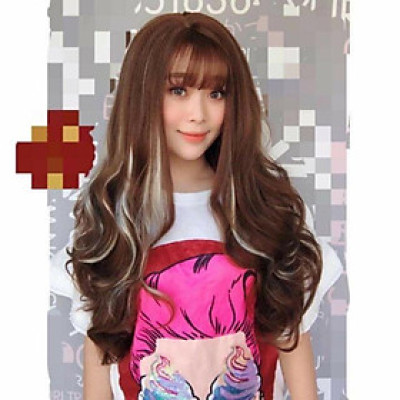 Tóc nguyên đầu line bạch kim- tặng lưới chùm tóc- hình thật