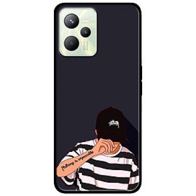 Ốp lưng dành cho Realme C35 - Realme Narzo 50A Prime mẫu Bad Boy Nón Đen