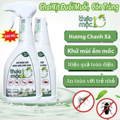 Diệt Côn Trùng Gián, Kiến, Kiến Ba Khoang, Muỗi, Ruồi, Mọt 100% Sinh Học Thảo Mộc Hương Sả Chanh Chai Xịt 500ml An Toàn Cho Sức Khỏe Em Bé Và Người Già
