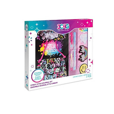 Combo 3C4G Sổ Tay Có Khóa Và Bút Gel Họa Tiết Graffiti 12038