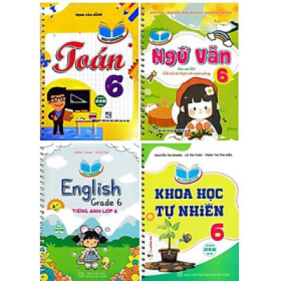 Sách - Bộ 4 Cuốn Notebook: Toán + Ngữ Văn + Tiếng Anh + Khoa Học Tự Nhiên Lớp 6 - Bám Sát SGK Kết Nối - Hồng Ân