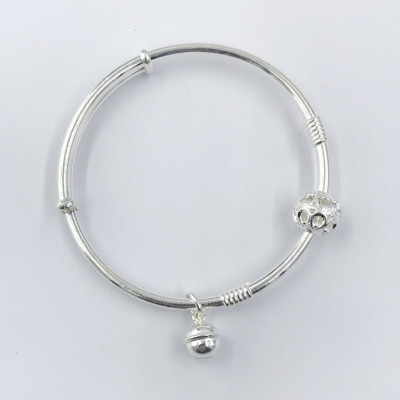 Vòng Tay Lắc Tay Cho Bé Chuông Bóng Hoa S925 Bảo Hành Vĩnh Viễn LTE133