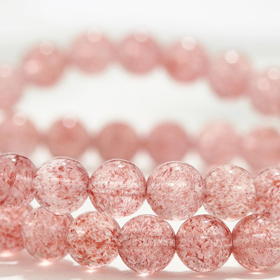 Vòng 2 line đá thạch anh dâu phối xà cừ - Ngọc Quý Gemstones