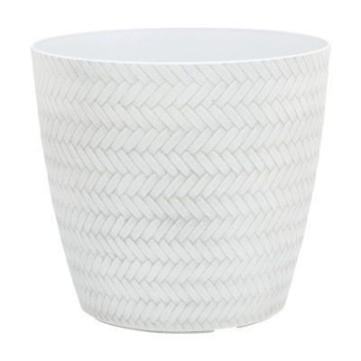 Chậu trồng cây bằng nhựa PP SANDOSA màu trắng, 22x22x20 cm | Index Living Mall - Phân phối độc quyền tại Việt Nam