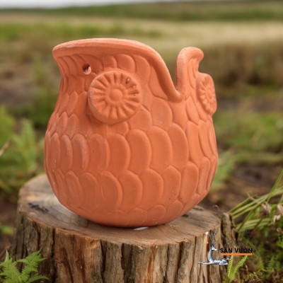 Chậu Treo Gốm Đất Nung Hình Cú  D15cm X H16cm