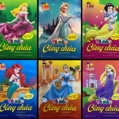 15 cuốn tô màu cho trẻ - Tô màu công chúa dễ thương - tô màu nhân vật hoạt hình - Tô màu siêu nhân - Tô chữ