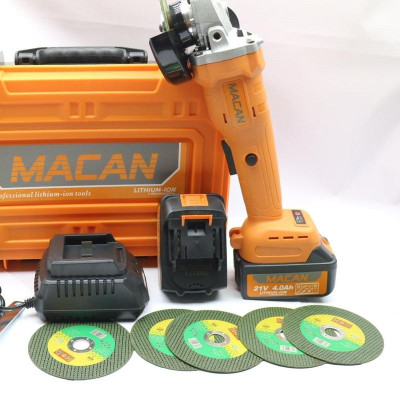 Hàng chính hãng - Máy Mài Góc, Máy Cắt Dùng Pin MACAN 21V Không Chổi Than, Pin 10 cell 2000 mah