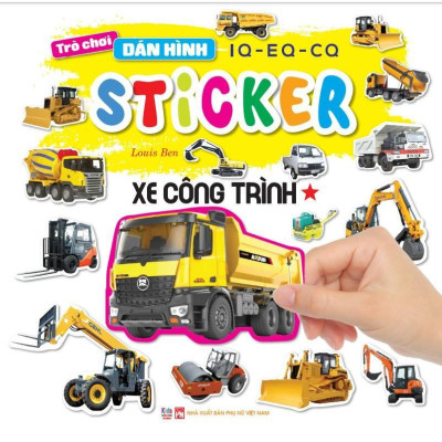 Sách - Trò Chơi Bóc Dán Hình Sticker - Xe Công Trình - Combo 2 Tập - Rèn Luyện IQ EQ CQ - Việt Thư