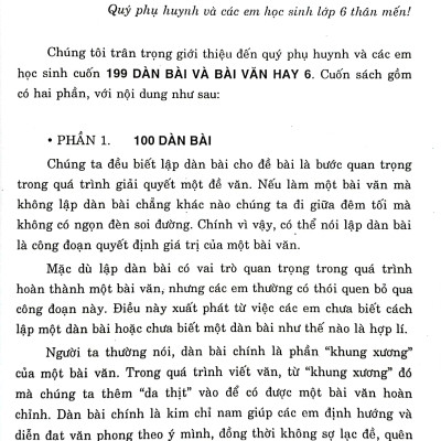 199 Dàn Bài Và Bài Văn Hay 6 (Biên Soạn Theo Chương Trình GDPT Mới)