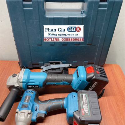 Bộ Combo 2 Trong 1 Gồm Máy Mài Góc Và Máy Chuyên Vít 199V 2 Pin 15 Cell, Động Cơ Không Than - Tặng Hộp Đựng (Bảo Hành 1 Năm)