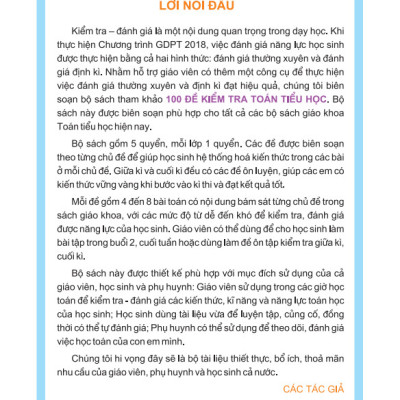 Sách - 100 Đề Kiểm Tra Toán 1 - Biên soạn theo chương trình GDPT mới - ndbooks