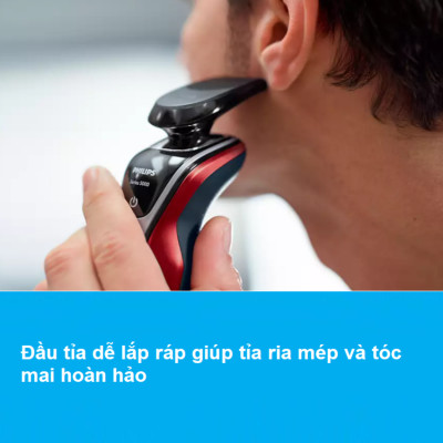 Máy cạo râu khô và ướt cao cấp Philips S5390/12 có đầu tỉa tóc mai và ria mép - Hàng nhập khẩu