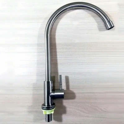 Vòi Bếp Vòi Rửa Chén Bát Nước Lạnh Xoay 360 - Chất liệu Inox mờ dùng cho ống phi 21