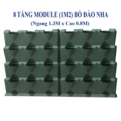 08 Chậu trồng rau thông minh Không thay đất Vertical (Màu Xanh) có tưới nhỏ giọt và bón phân Bán tự động nhập khẩu Bồ Đào Nha ( dành khu vực Không có vòi cấp)