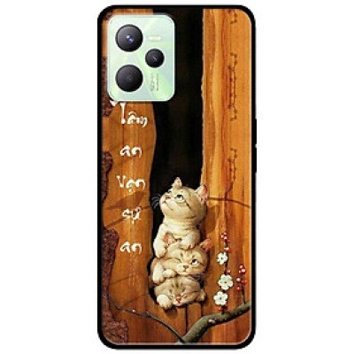 Ốp lưng dành cho Realme C35 mẫu Tâm An Chú Mèo