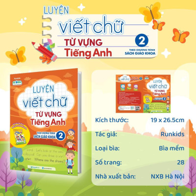 Sách - Luyện Viết Chữ Từ Vựng Tiếng Anh Theo Chương Trình Sách Giáo Khoa Lớp 2 - Megabook