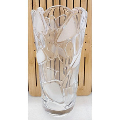 BÌNH CĂM HOA THỦY TINH VÂN ĐÁ MÀI CAO 30CM