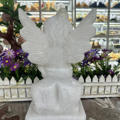 Tượng thiên thần, tượng công giáo đá cẩm thạch trắng - Cao 30 cm