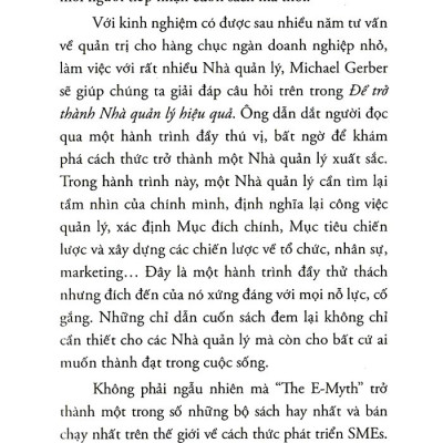 Để trở thành nhà quản lý hiệu quả - Michael E. Gerber