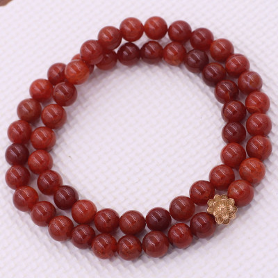 [Mệnh Hỏa, Thổ] Vòng Chuỗi Niệm Phật Đá Vân Rồng Đỏ 12 Ly 54 Hạt Charm Hoa Sen Inox, Vòng Chuỗi Phật Giáo, Chuỗi Niệm Phật Hạt To - Phong Thủy 868