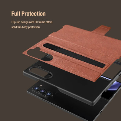 Bao Da dành cho Samsung Galaxy Z Fold 7 , Z Fold 6 hiệu Nillkin Aoge Leather Cao Cấp - Hàng nhập khẩu