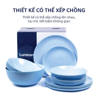 Bộ 2 bát tô thủy tinh Luminarc Diwali 21cm, dùng lò vi sóng, máy rửa bát - P2614*2/P2615*2/D7410*2 | Hàng chính hãng