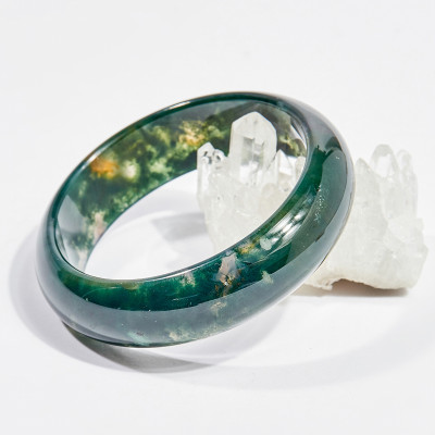 Vòng tay phong thủy đá băng ngọc thủy tảo ni 54 mệnh hỏa , mộc - Ngọc Quý Gemstones