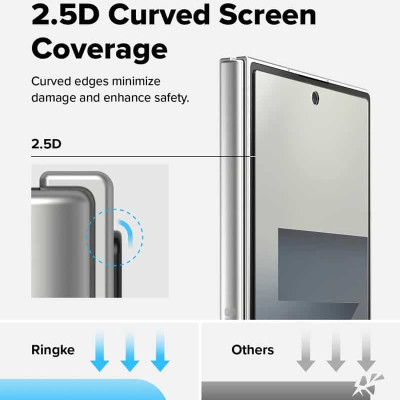 [Combo 2] Dán cường lực dành cho Samsung Galaxy Z Fold 7 RINGKE Cover Display Easy Slide Tempered Glass (Màn hình ngoài) có khung trợ dán rút bụi_ Hàng chính hãng