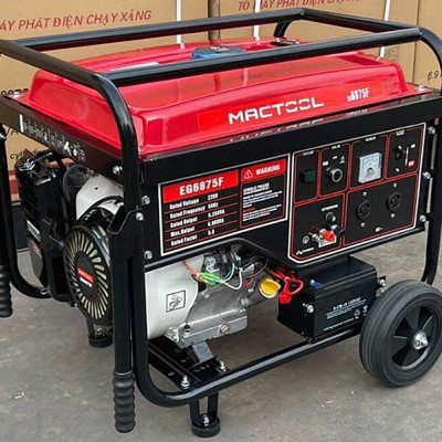 Máy phát điện chạy xăng Mactool EG6875F công suất lớn 6.9KW động cơ 4 thì, tiêu thụ nhiên liệu thấp, tiết kiệm, an toàn