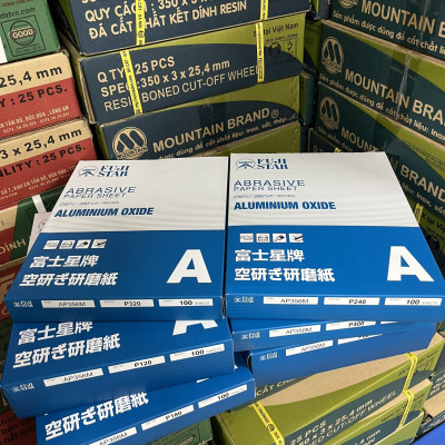(1 Tờ) Giấy Nhám Khô FujiStar Màu Xanh Nhật Bản AA80-120-180-240-320-400 Loại Bỏ Hoàn Toàn Vết Xước Nhỏ, Lớp Sơn Cũ, Đánh Bóng Bề Mặt