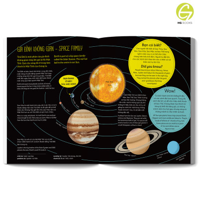 Wow! Space: Những sự thật đáng kinh ngạc về vũ trụ - Sách Bách khoa toàn thư Song ngữ cho trẻ em