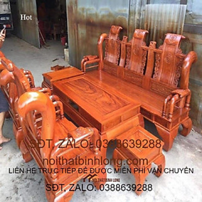 Bộ Bàn Ghế Tần Thủy Hoàng Gỗ Hương Đá