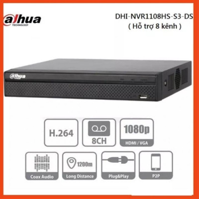 Đầu ghi hình camera IP 8 kênh DAHUA DHI-NVR1108HS-S3/H - Hàng chính hãng