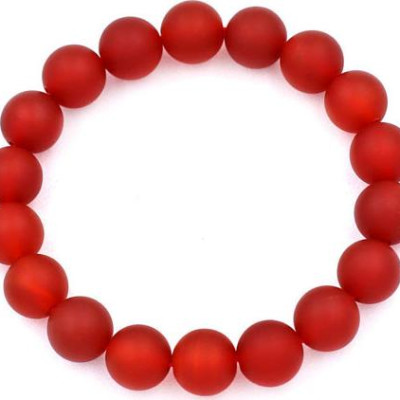 Vòng đeo tay Thạch Anh Đỏ Mờ 10 ly - hợp mệnh Hỏa, mệnh Thổ - Size vừa