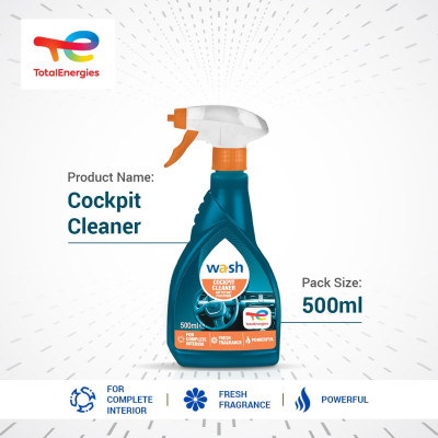 Chai xịt làm sạch và bảo dưỡng nhựa buồng lái nội thất xe Total Energies TE-CC500 500ml - Chống bạc màu, chống tia UV, xóa xước, chống tĩnh điện, bụi, không chứa silicone