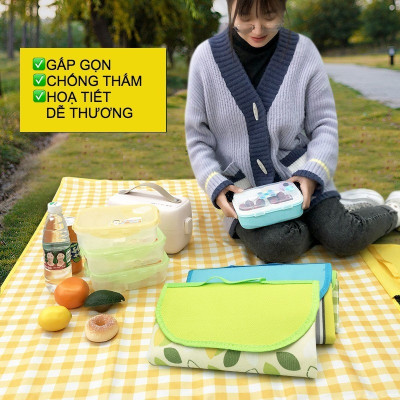 Tấm Trải Du Lịch Cách Nhiệt Chống Thấm Nước Thảm Dã Ngoại Gấp Gọn Nhẹ 150 x 180cm - Du Lịch Đi Biển, Bạt Trải Lót Sàn Picnic Thể Thao Dã Ngoại Cắm Trại Thiết Kế Tiện Lợi Cao Cấp Mang Đi