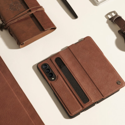 Bao Da dành cho Samsung Galaxy Z Fold 3 hiệu Nillkin Aoge Leather Cao Cấp - Hàng nhập khẩu
