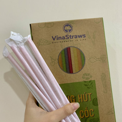 Ống hút ống hút gạo ống hút ngũ cốc dùng hút cafe, nước ép có màng bọc