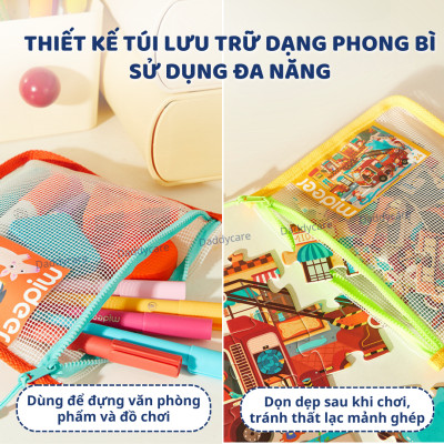 Đồ chơi xếp hình cho bé Level up Level 4 chủ đề khủng long Mideer puzzles